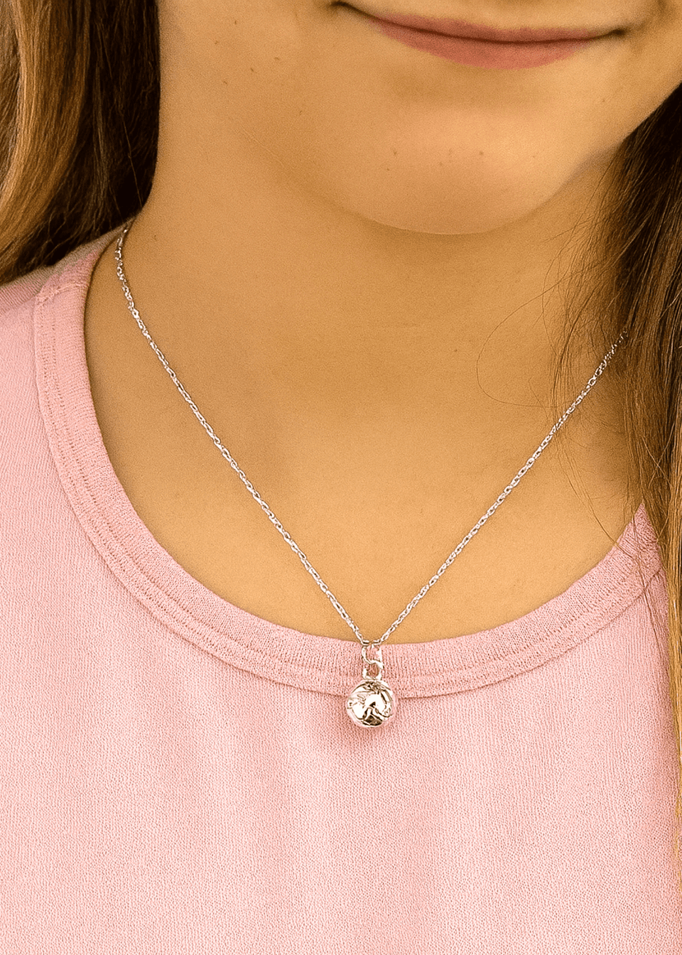 Silver Volleyball Necklace